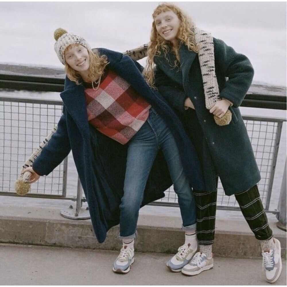 Madewell Womens Re(sourced) Sherpa Teddy Coat Navy NC578 $278